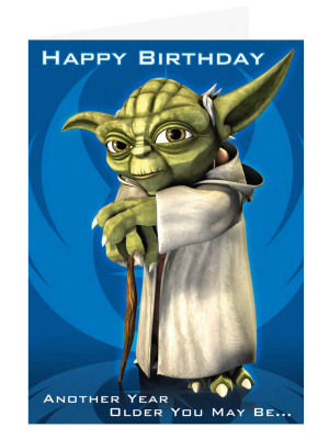 Star Wars Clone Wars Yoda Birthday Sound Card