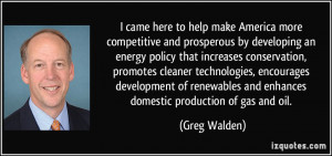 America more competitive and prosperous by developing an energy policy ...