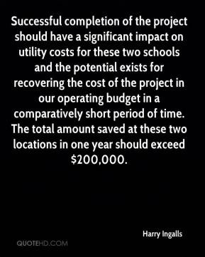 Harry Ingalls - Successful completion of the project should have a ...