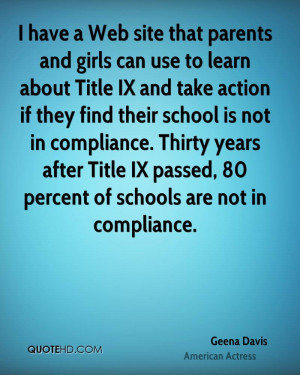 have a Web site that parents and girls can use to learn about Title IX ...