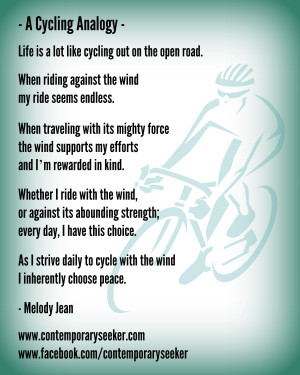 Cycling Analogy Quote Contemporary Seeker