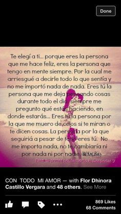 This true love quote is in Spanish , I love what it say More