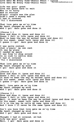 ... Love Gets Me Every Time-Shania Twain as PDF file (For printing etc