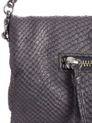 ... Voltaire Designer Rock Python Calf Leather Fold Clutch Shoulder Bag