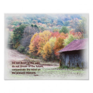 Tobacco Barn Fall Foliage Inspirational Quote Post Posters