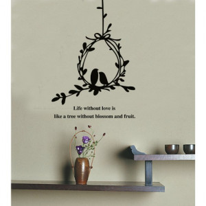Olive Branch and Birds with Quotes Wall Decal