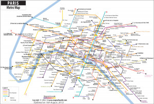 PARIS MAP METRO ZONES