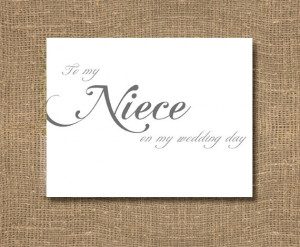 To My Niece On My Wedding Day Card
