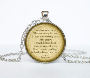Emily Dickinson poems necklace quotes pendant Victorian England ...