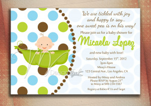 Sweet Pea Baby Shower Pea In A Pod Baby Shower Keepsake Let Invitation ...