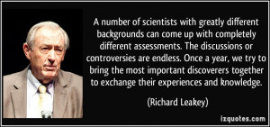 number of scientists with greatly different backgrounds can come up ...