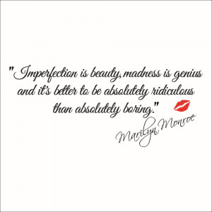 Vinyl Wall Sticker Quotes Marilyn Monroe and red kiss Decoration ...