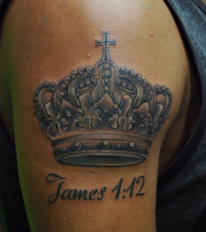 Kings Crown Tattoo On Biceps
