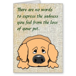 Sad Dog Cartoon Pet Sympathy Card for Loss of Pet