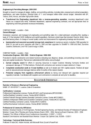 Resume Sample 7 – Engineering Management resume