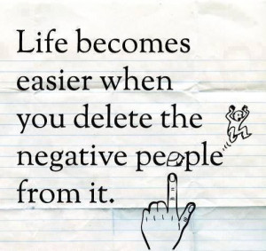 Delete negative people