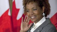 Governor-General Michaelle Jean gestures to the audience during a ...