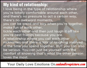 ... of relationship where you’re totally comfortable around each other