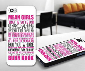 Cute Pink Mean Girls Quote Print Case for iPhone 4/4s, 5, 5c, 5s ...