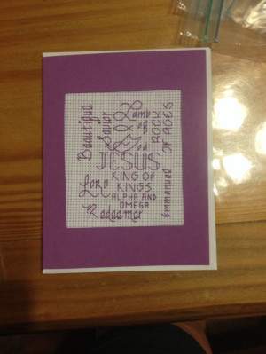Cross stitch religious card