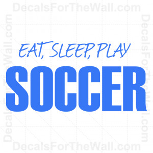 ... Play Soccer Boy Wall Decal Vinyl Art Sticker Quote Decoration S03