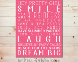 Toddler Girls Room Art Print You ar e a Princess Quote Girl Subway Art ...