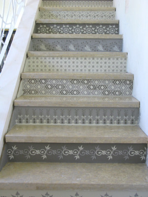 henna stair risers 211 225x300 Stenciled Staircases
