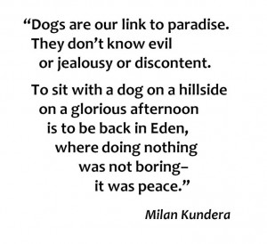 Dogs are our link to paradise...