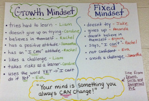 that students are referring to growth mindset and fixed mindset ...