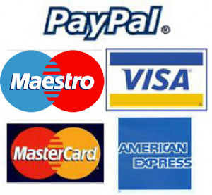 by telephone with Visa Mastercard Maestro Solo or American Express