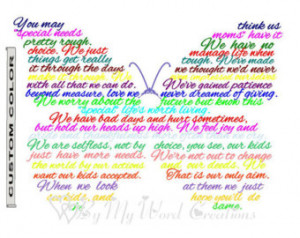 Special Needs Mother Poem Art, Mother Butterfly Poem Word Art, Unique ...