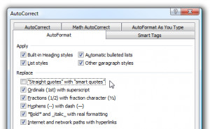 Turn Off Smart Quotes in Microsoft Word