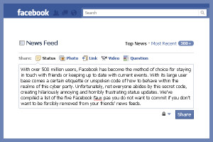 The 5 Most Annoying Types of Facebook Status Updates