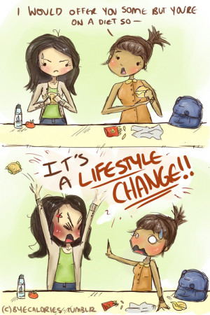 Illustration art girls girl cute life food fitspo health weight loss ...