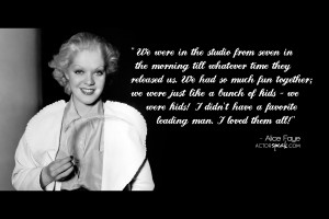 WALLPAPER: Alice Faye Quote on Acting with Photo