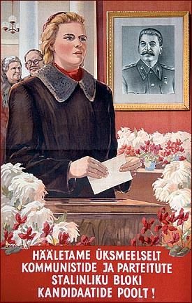 Left: Soviet poster, 1947, 
