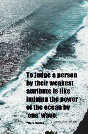 ... attribute is like judging the power of the ocean by 'one' wave