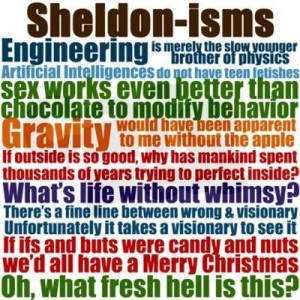 words of wisdom from the Great Sheldon Cooper