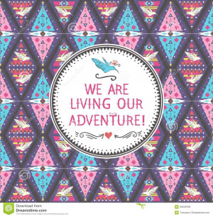 seamless colorful tribal pattern with geometric elements and quotes ...