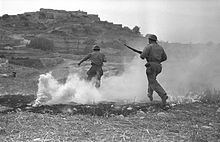 Jordanian artillery shelling Jerusalem in 1948