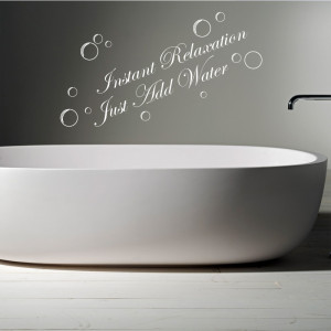 ... RELAXATION-JUST-ADD-WATER-Bathroom-Words-Quotes-Wall-Sticker-Decals-W5