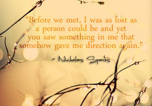 Nicholas sparks, quotes, sayings, before we met, love quote