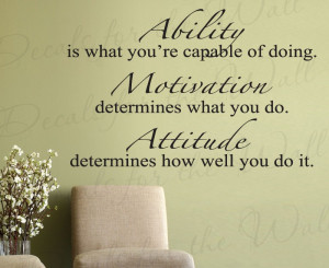Attitude Makes the Difference Removable Wall Decal Quote