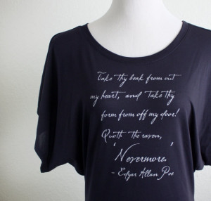 The Raven Nevermore Quote Shirt- Edgar Allan Poe- Women's Literary ...