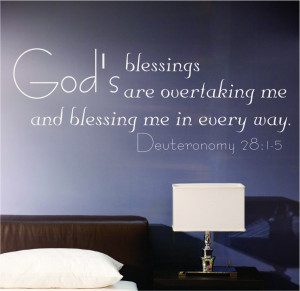 Deuteronomy 28:15 Gods Blessings...Religious Wall Decal Quotes