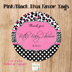 Happy Birthday Black Diva Pink and black diva animal