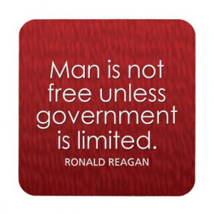 Ronald Reagan Quote on Limited Government Drink Coaster