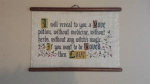 Love Potion Ancient Greek Quote Cloth Banner by VintageByLiz, $14.00