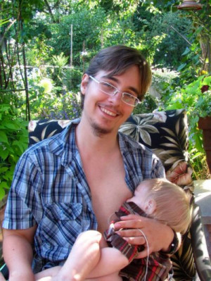 Trevor MacDonald seen here breastfeeding his infant son. (Milk Junkies ...