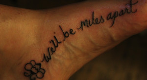 ... Never Forget, I Will Never Regret, I Will Live My Life Foot Tattoo